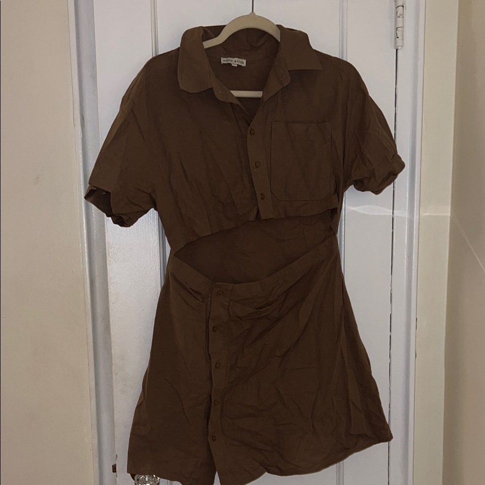 Linen utilitarian dress